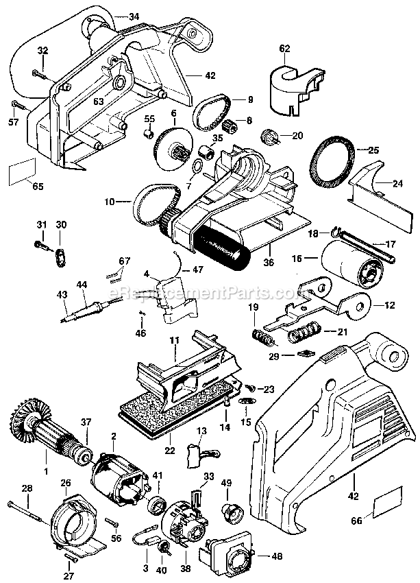 Black and Decker BD5500 (Type 2) Belt Sander Power Tool Page A Diagram
